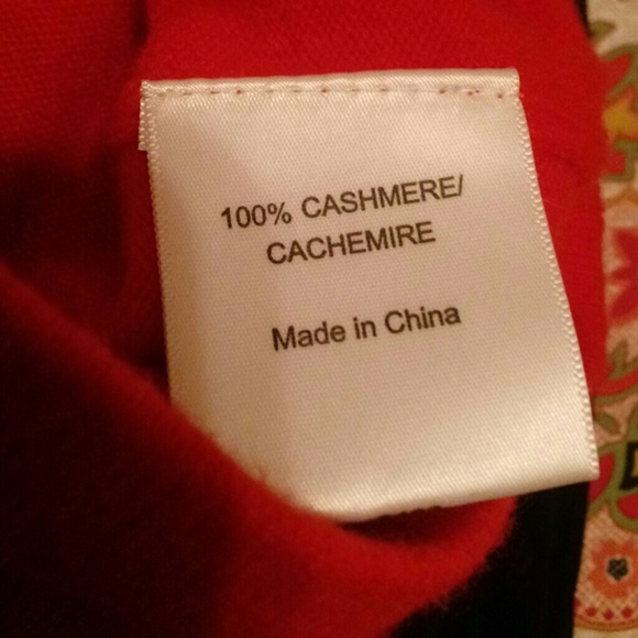 EUC Tory Burch 100% Cashmere Red Sweater/Tunic XS - Picture 5 of 6